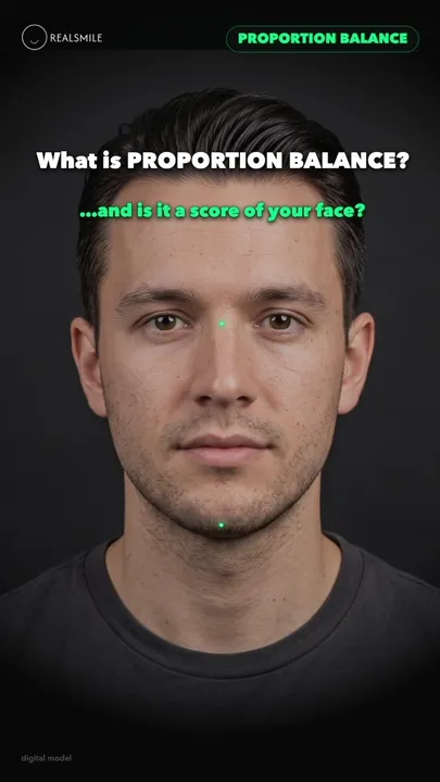 Facial proportion balance — a composite, not a verdict — RealSmile 60-second explainer