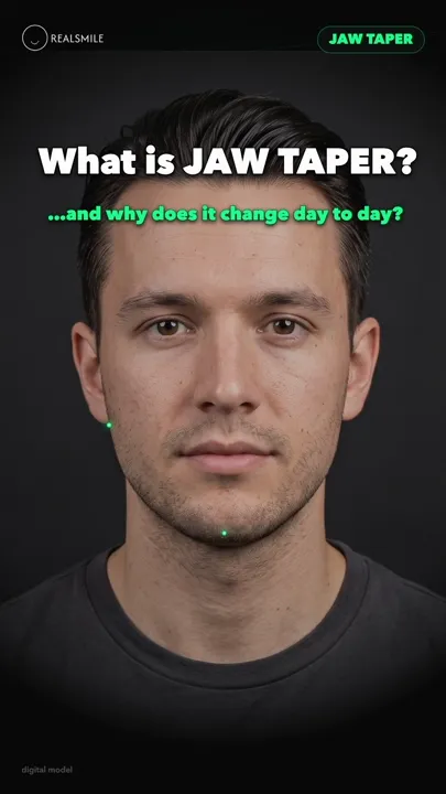 Jaw taper — what body fat hides and reveals — RealSmile 60-second explainer