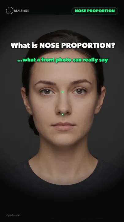 Nose proportion — what a front-on photo can and cannot say — RealSmile 60-second explainer
