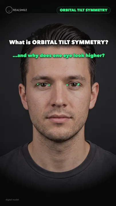 Orbital tilt symmetry — usually the head, not the face — RealSmile 60-second explainer