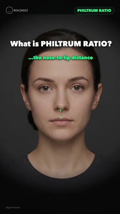 Philtrum ratio — the nose-to-lip distance explained — RealSmile 60-second explainer